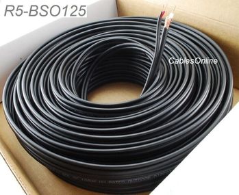 125ft Direct Burial Outdoor Siamese RG59/U 95% 2C/18AWG Copper CCTV Bulk Cable