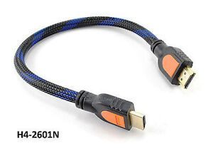 1ft HDMI 1.4 M/M Braided Net Jacket Video/Audio Cable w/ Ethernet