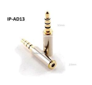 Gold-Plated 2.5mm TRRS Stereo Female to 3.5mm TRRS Stereo Plug Converter Adapter
