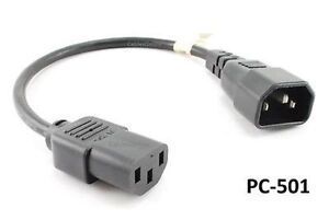 1ft Universal AC Power Distribution Unit Extension C13/C14 Cord / Cable