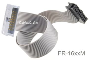 18in 16-Pin (2x8) 2.54mm-Pitch Male/Female 16-wire IDC Flat Ribbon Extension