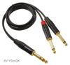 3ft 1/4" (6.3mm) TRS Stereo Male to 2-1/4" TS Mono (Tip/Ring) Male Audio Cable