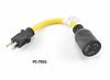 1ft Oil/Water Resistant 12/3 Twist to U-Ground Adapter Power Cable