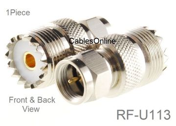 F-Type Male Plug to UHF PL259 Female Jack Adapter