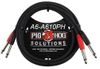 10ft Dual 1/4" TS Mono Male to Male Plug Noise Free Pig-Hog Audio Cable