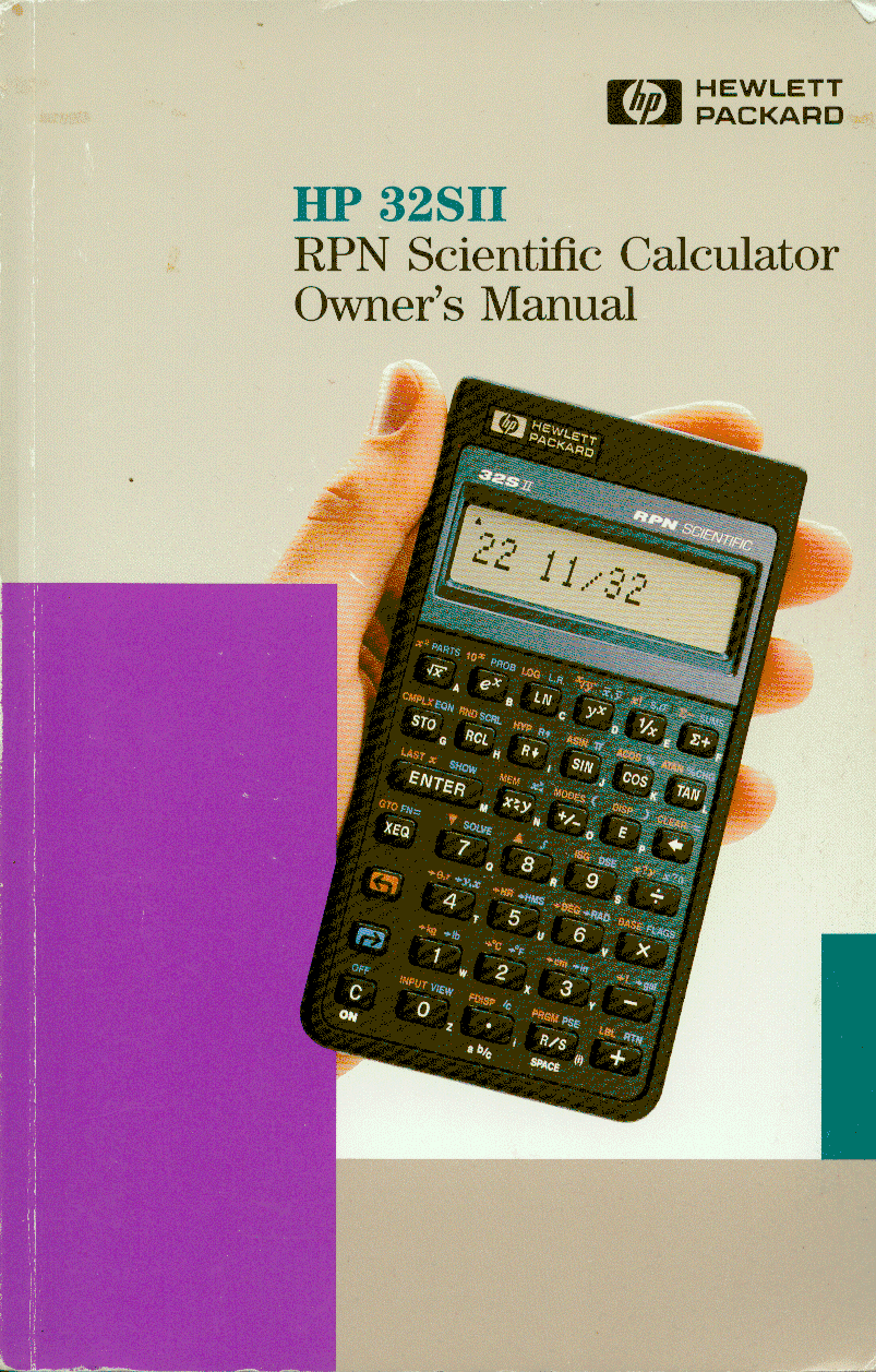 Hewlett Packard HP32SII Calculator Manual