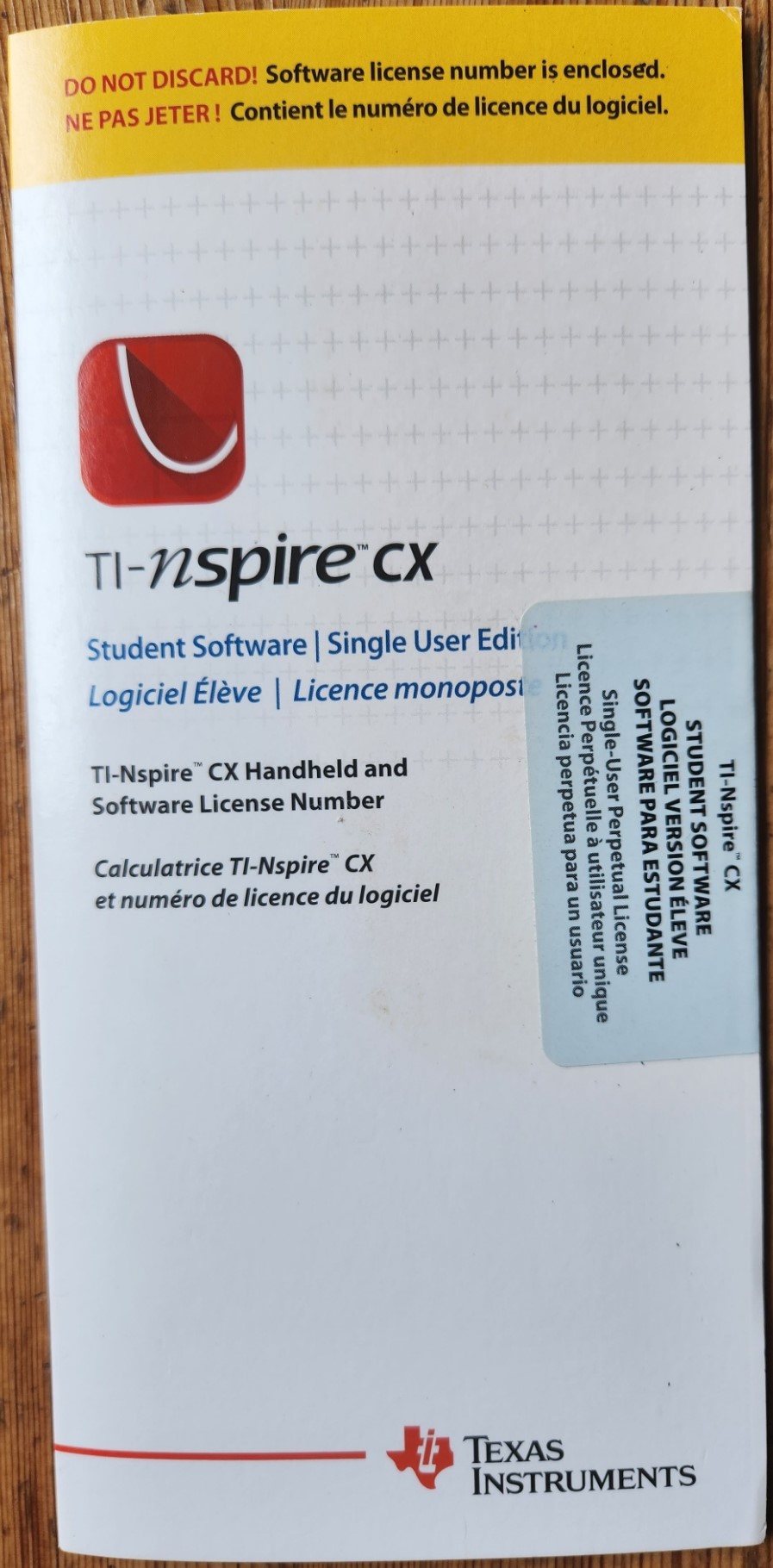 Texas instruments ti nspire cx student software individual license 