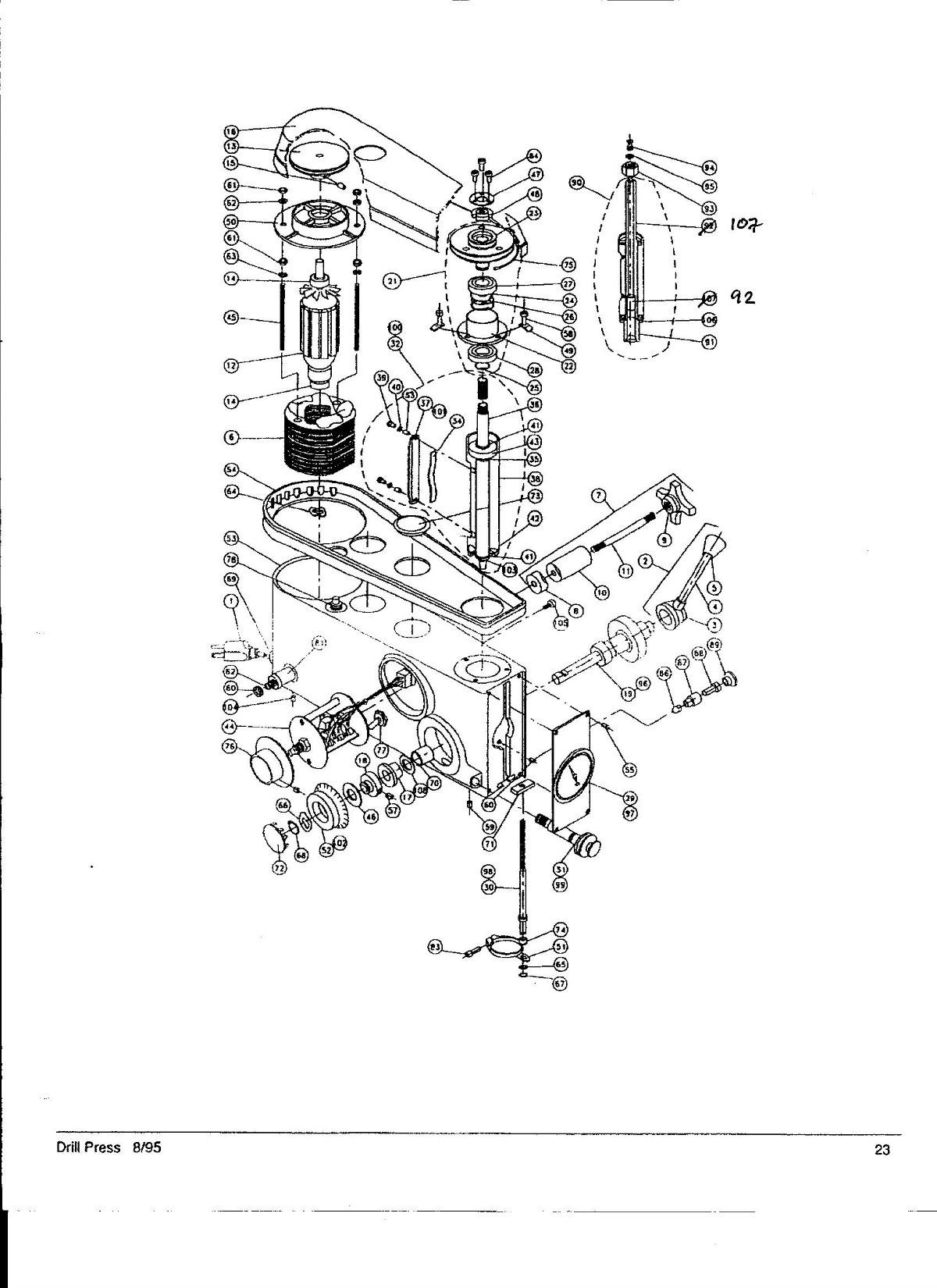 Servo Drill Press 7000 Drawing