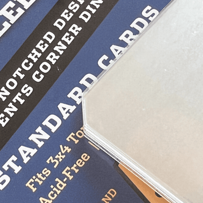 Notched Soft Sleeves for Standard Trading Cards Cardboard Gold