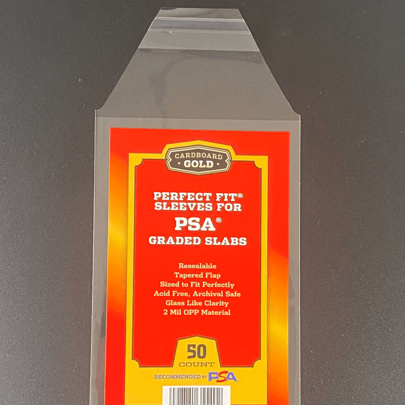 Perfect Fit Sleeves For PSA Graded Cards Slabs W PSA Logo Cardboard Gold