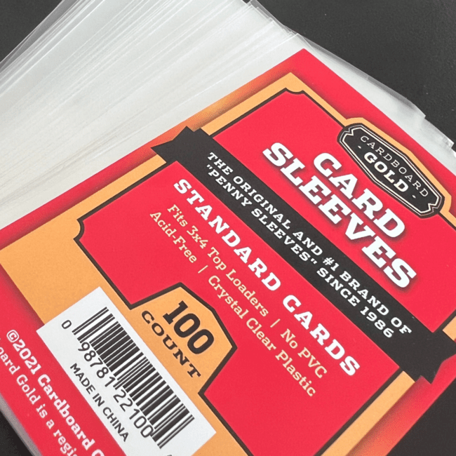 Soft Card Sleeves for Standard Size Trading Cards Cardboard Gold