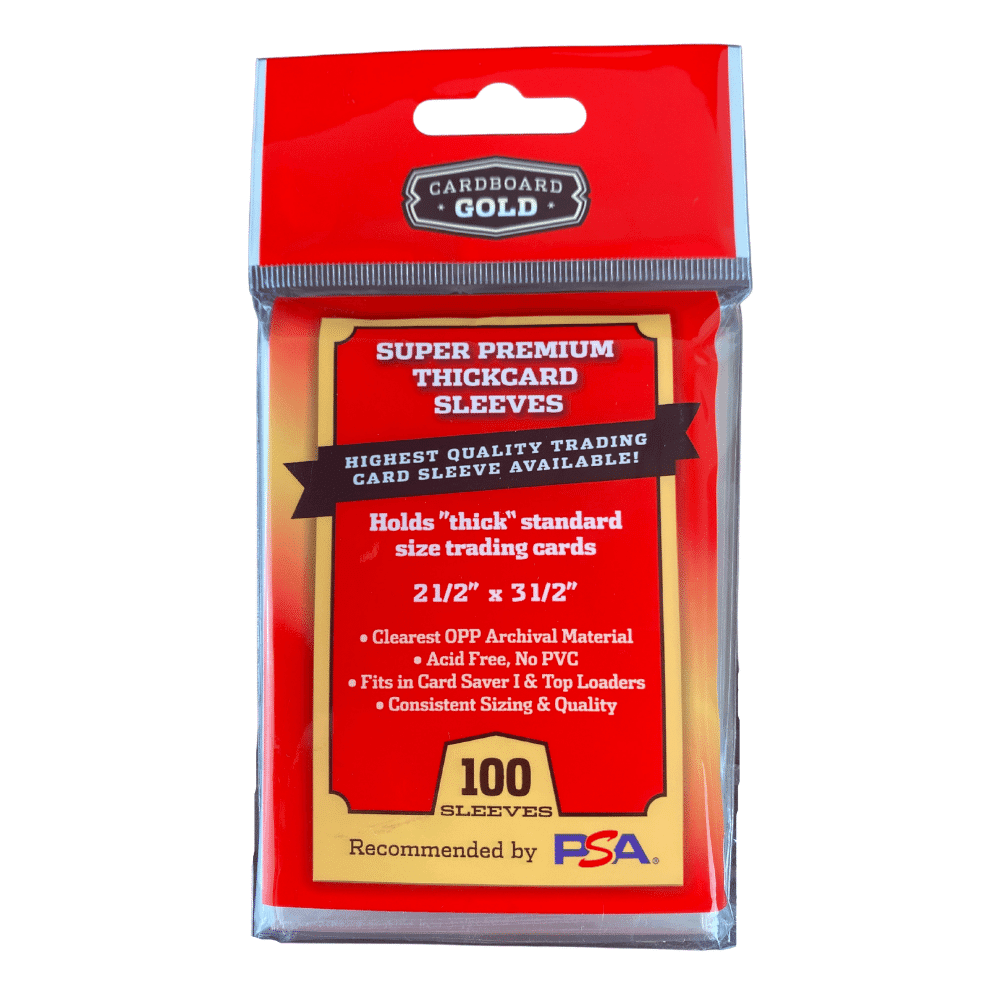 Super Premium Card Sleeves for Thick Trading Cards Cardboard Gold