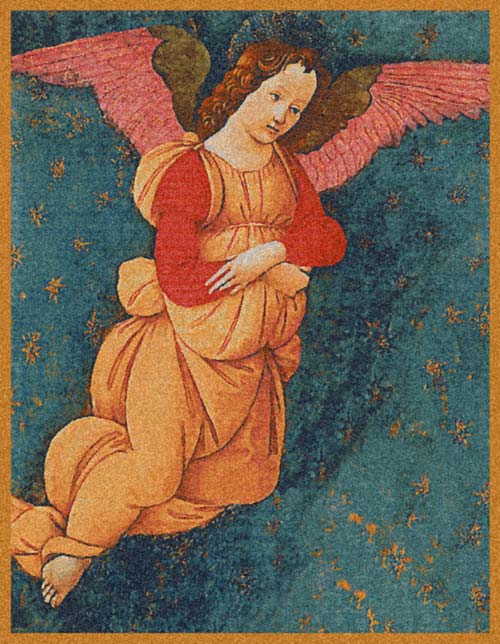 Angels Altarpiece Vertical Belgian Tapestry Wall Hanging, H37" x W29"