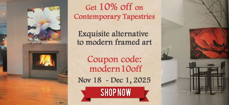 Get 10% off on Contemporary Tapestries - Abstract Designs, Geometrical Collages, Botanical Art