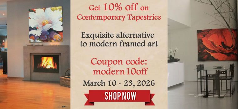 Get 10% off on Contemporary Tapestries - Abstract Designs, Geometrical Collages, Botanical Art