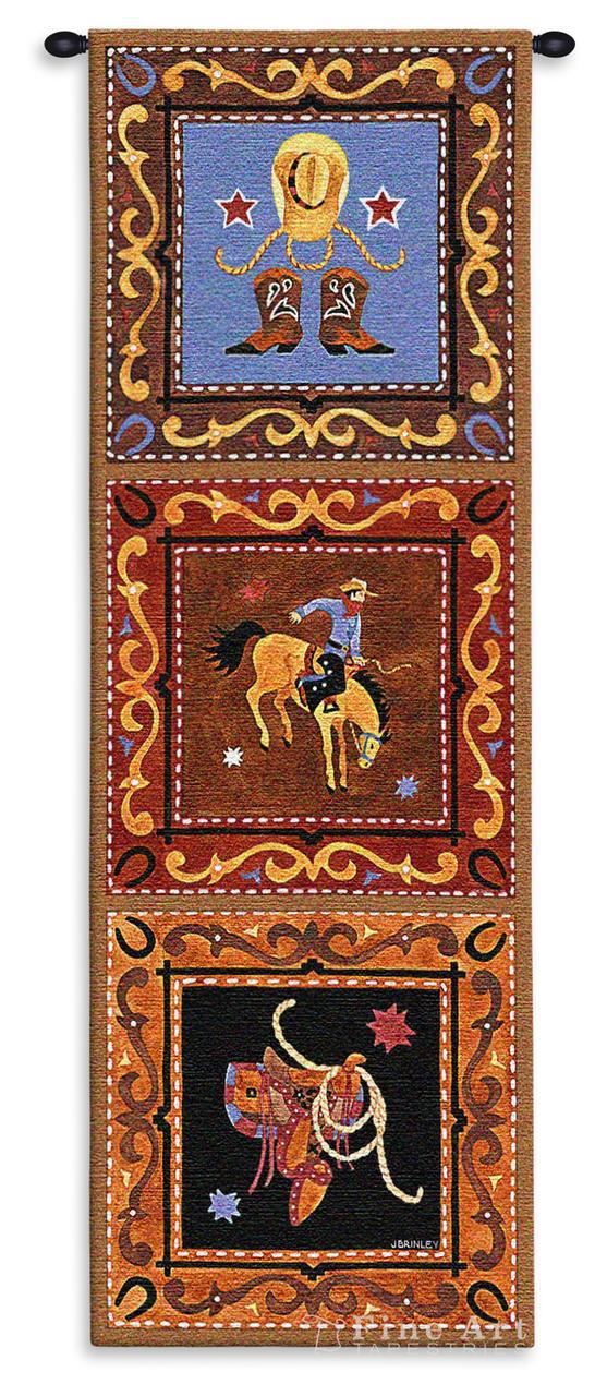 Cowboy Children Tapestry Wall Hanging Kids Decor, H48" x W17"