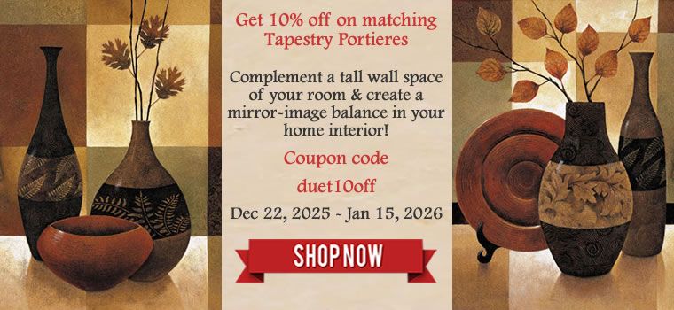 Get 10% off on Matching Tapestry Sets (Pairs of Vertical tapestries)