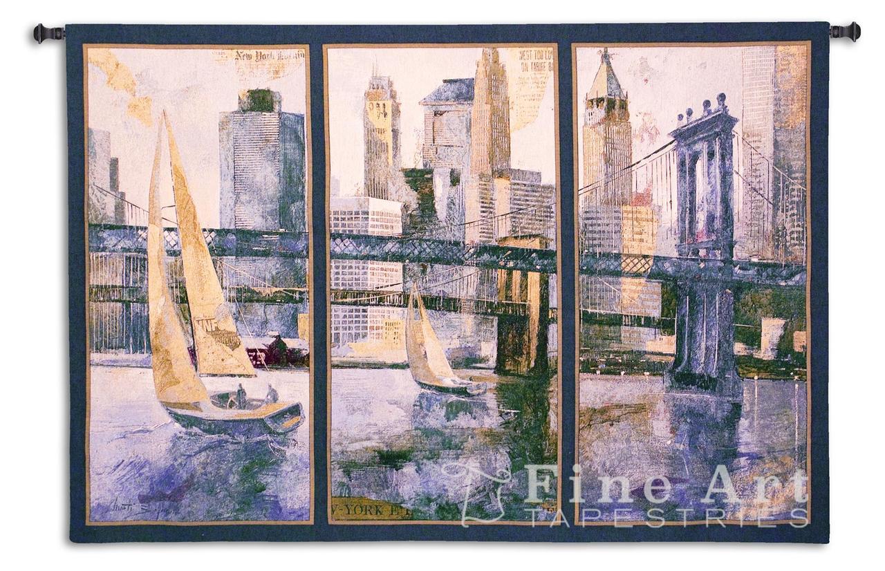 Sailing In The Afternoon II Contemporary Cityscape Tapestry Wall
