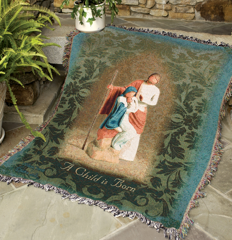 Willow Tree Christmas Tapestry Throw Nativity Scene, 51" X 68"