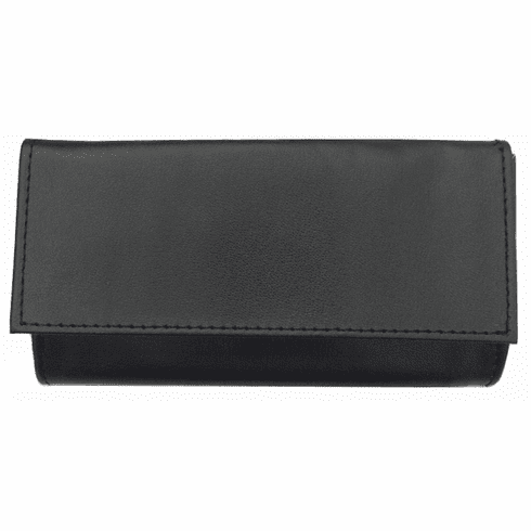 Castleford Black Vinyl & Plaid Roll-up Pouch 