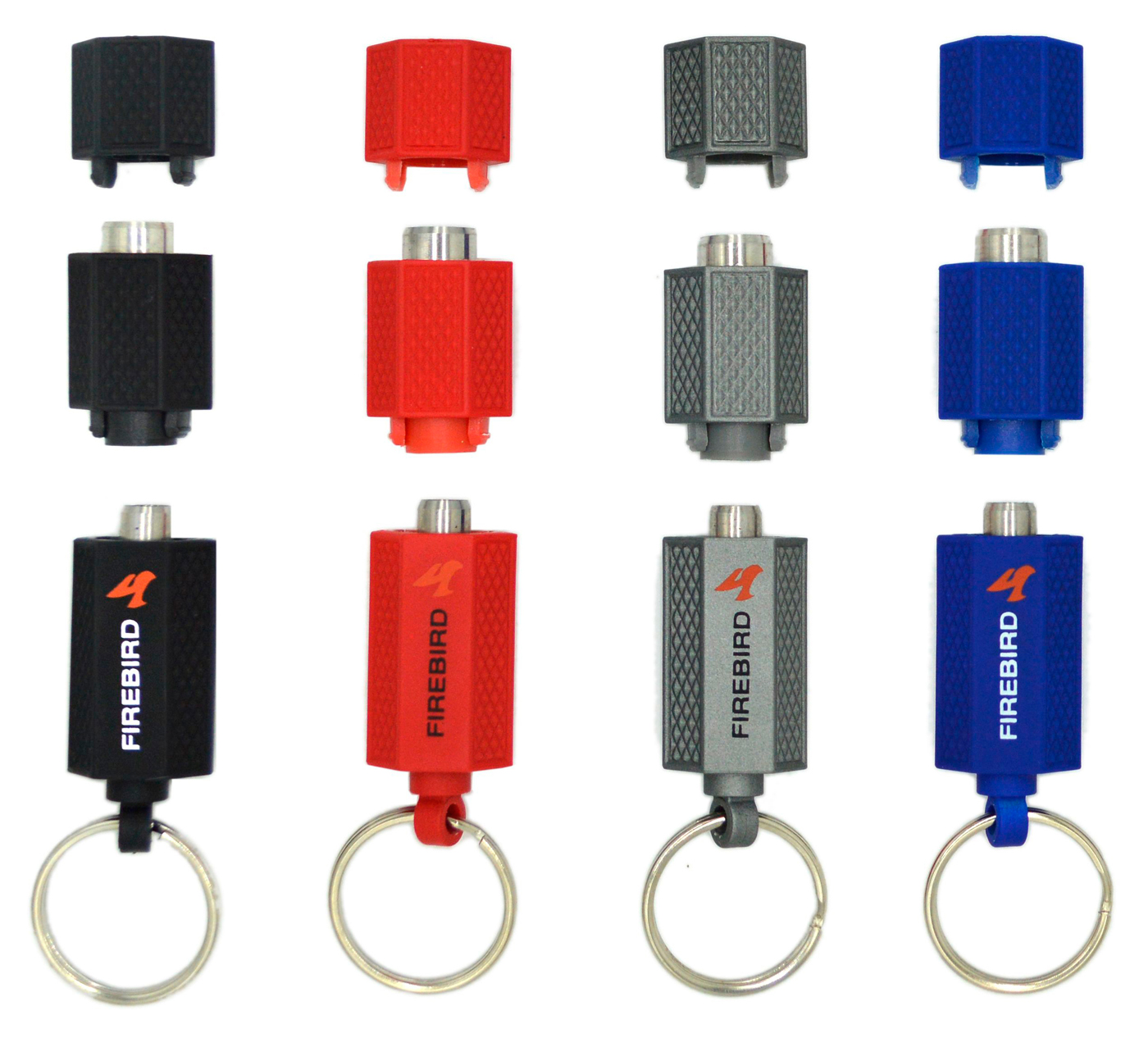 Firebird Double Punch Cigar Cutter Keychain w/Stubble Grip Finish