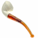 Large Full Bent Lattice Bulldog White Genuine Block Turkish Meerschaum Pipe With Case