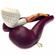 Large Full Bent Lattice Bulldog White Genuine Block Turkish Meerschaum Pipe With Case
