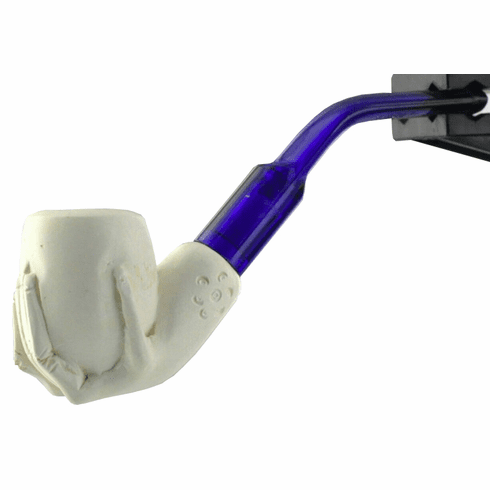 Mini Hand White Genuine Block Turkish Meerschaum Smoking Pipe With Case