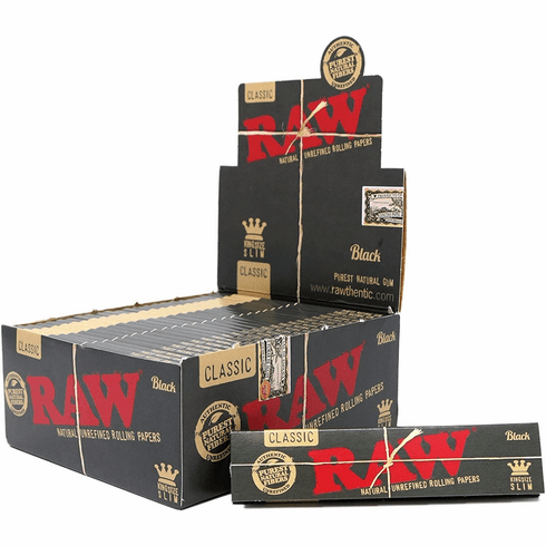 thumbnail image 2 of 10 Packs RAW Classic Natural Unrefined Rolling Papers – King Size Slim, 110mm 2 of 6