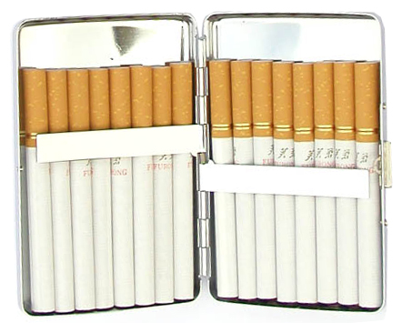 crush proof box cigarette 100's Double Sided Crush-Proof Metal Cigarette Case