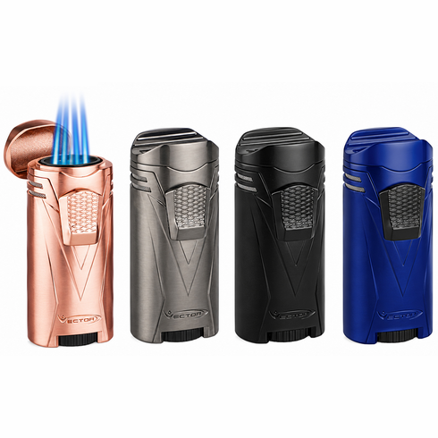 Vector Ironquad Wind Resistant Quad Flame Jet Torch Cigar Butane Lighter