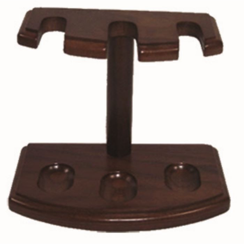 Walnut Wooden 3 Tobacco Pipe Furniture Style Stand