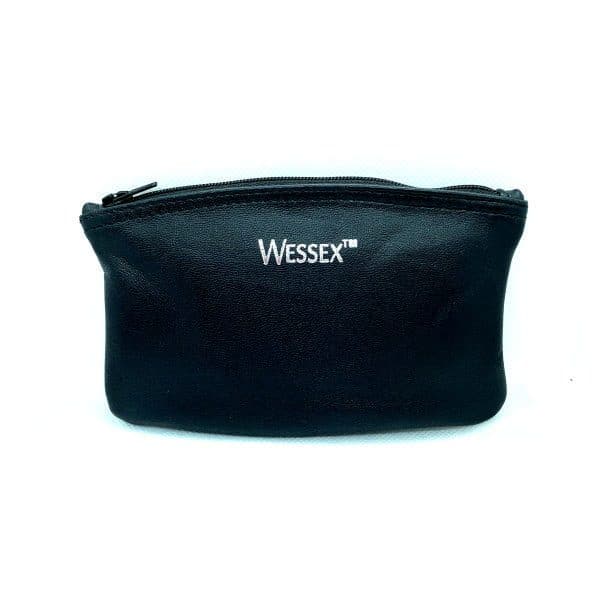 Wessex Black Leather Zipper Tobacco Pouch