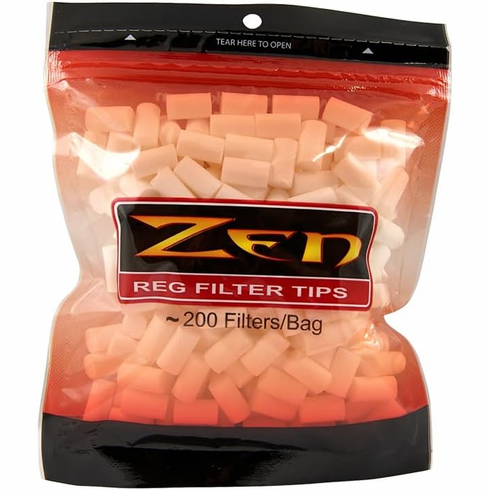 Zen Regular Hand Rolled Cigarette Filter Plug Tips 8mm - Bag of 200