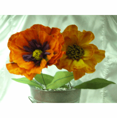 POPPY Paper Flower <br> Yellow, Orange, Purple,Fuschia <br> Featured in BRIDES Magazine 
