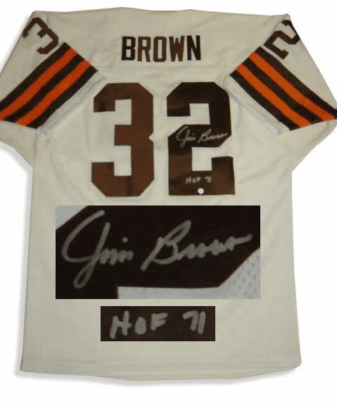Jim Brown Cleveland Browns Autographed NFL White Throwback Jersey