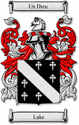 Lake Code of Arms English Family Shield