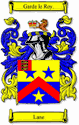 Lane Code of Arms English Family Shield