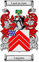 Langston Code of Arms English Family Shield