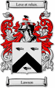 Lawson Code of Arms English Family Shield