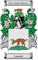 Leonard Family Shield Ireland Coat of Arms