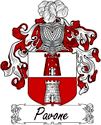 Pavone Family Coat of Arms - Italian