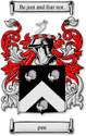 Pee Code of Arms English Family Shield