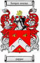 Pepper Code of Arms English Family Shield