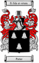 Porter Code of Arms English Family Shield