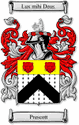 Prescott Code of Arms English Family Shield