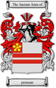 Presson Code of Arms English Family Shield