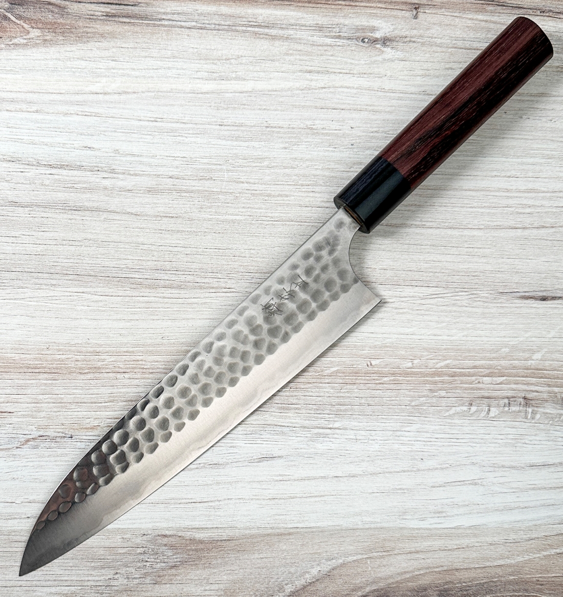 Anryu Blue #2 Hammered Gyuto 210mm|Carbon Steel Chef Knife