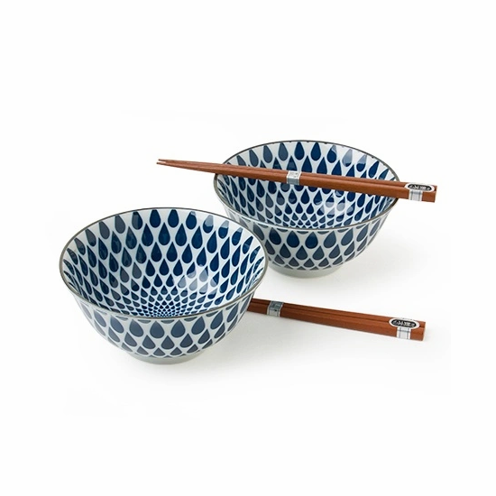 Blue and White Rain Bowl Set