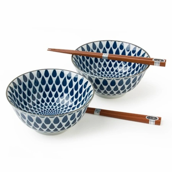 Blue and White Rain Bowl Set